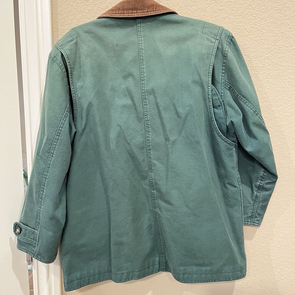 Lands End Green Cotton Plaid Lining PS 6-8 Corduroy Chore Barn Work Coat Jacket - Picture 6 of 10